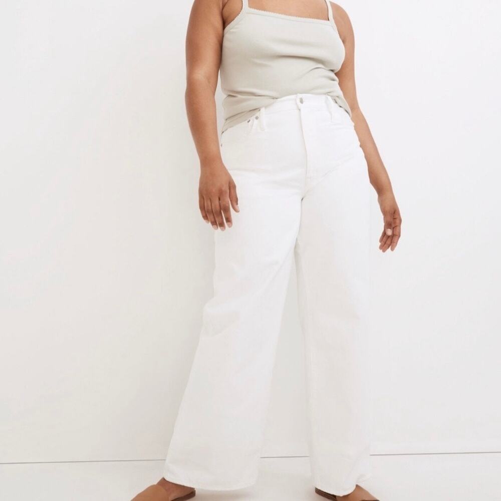 madewell curvy superwide-leg jean tile white no688 women size 32
